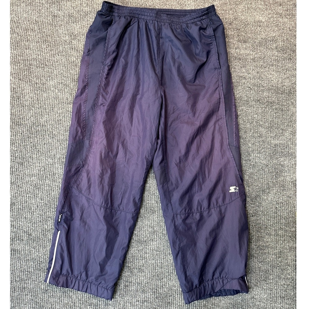 Starter Dri-Star Track Pants Large Navy Blue Mesh Lined Athletic
